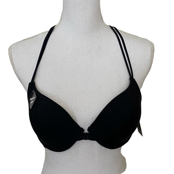 I Love Your Style Womans Size 38C Solid Black Padded Underwire Front Closure Bra - Picture 1 of 5